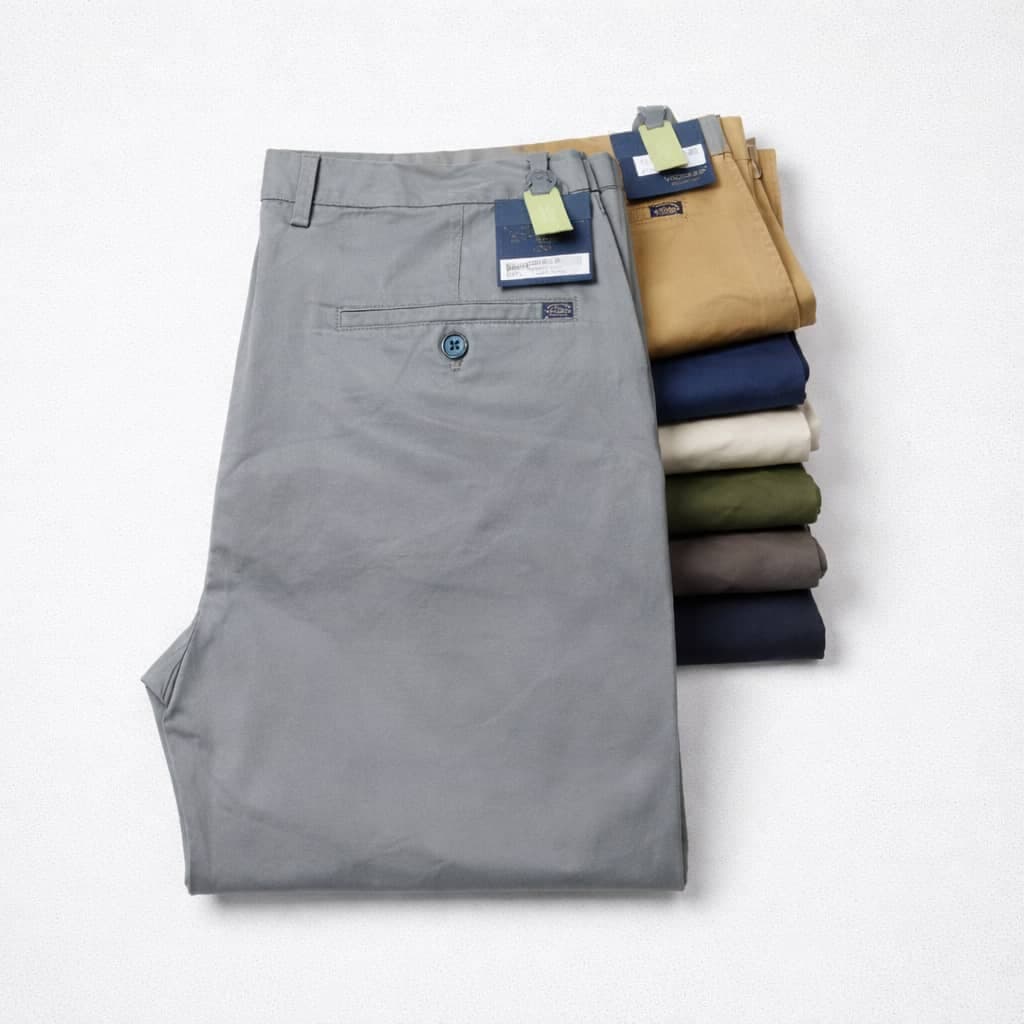 Men’s Premium Stretch Cotton Chino Pants – Light Grey