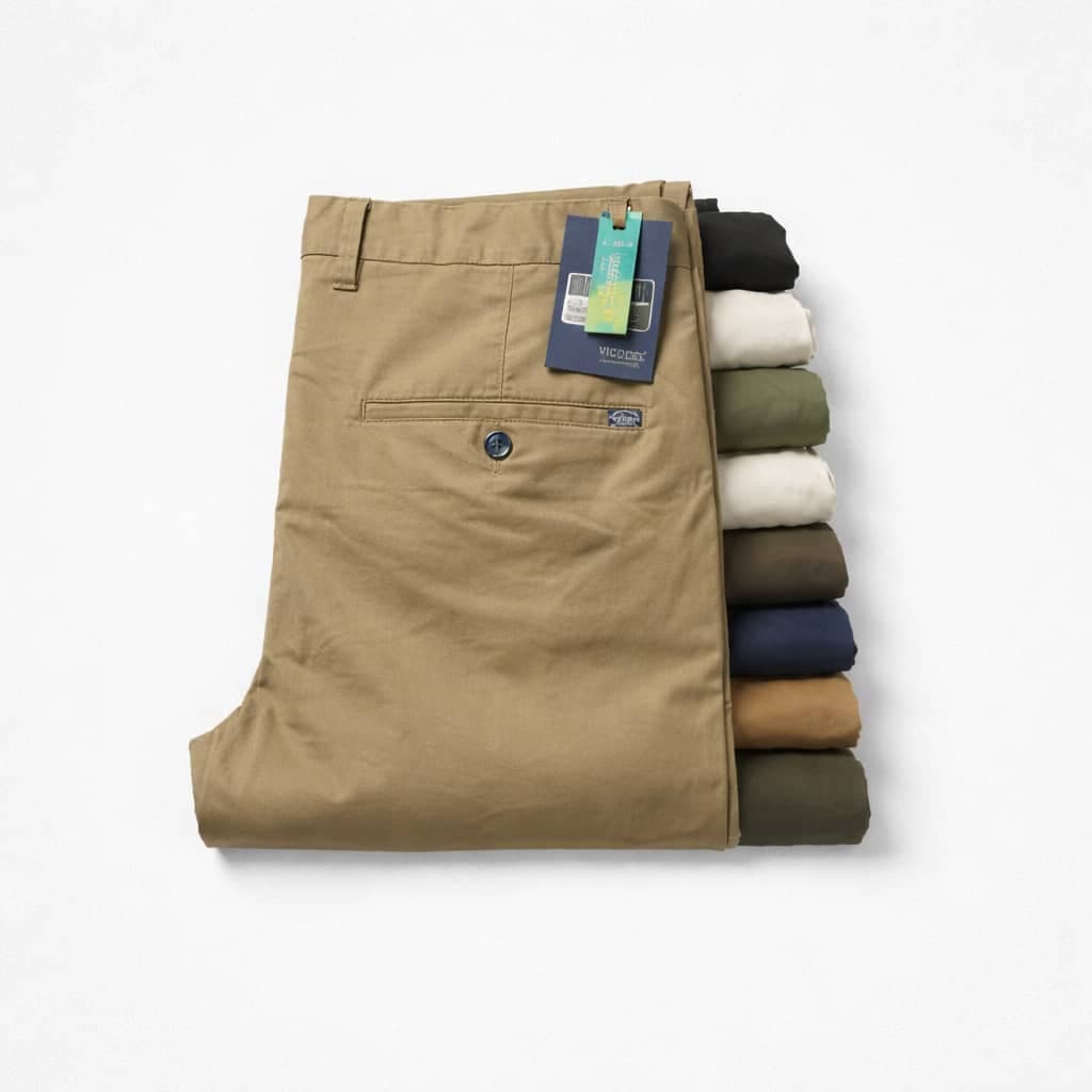Men's Premium Stretch Cotton Chinos Pants – Khaki Beige