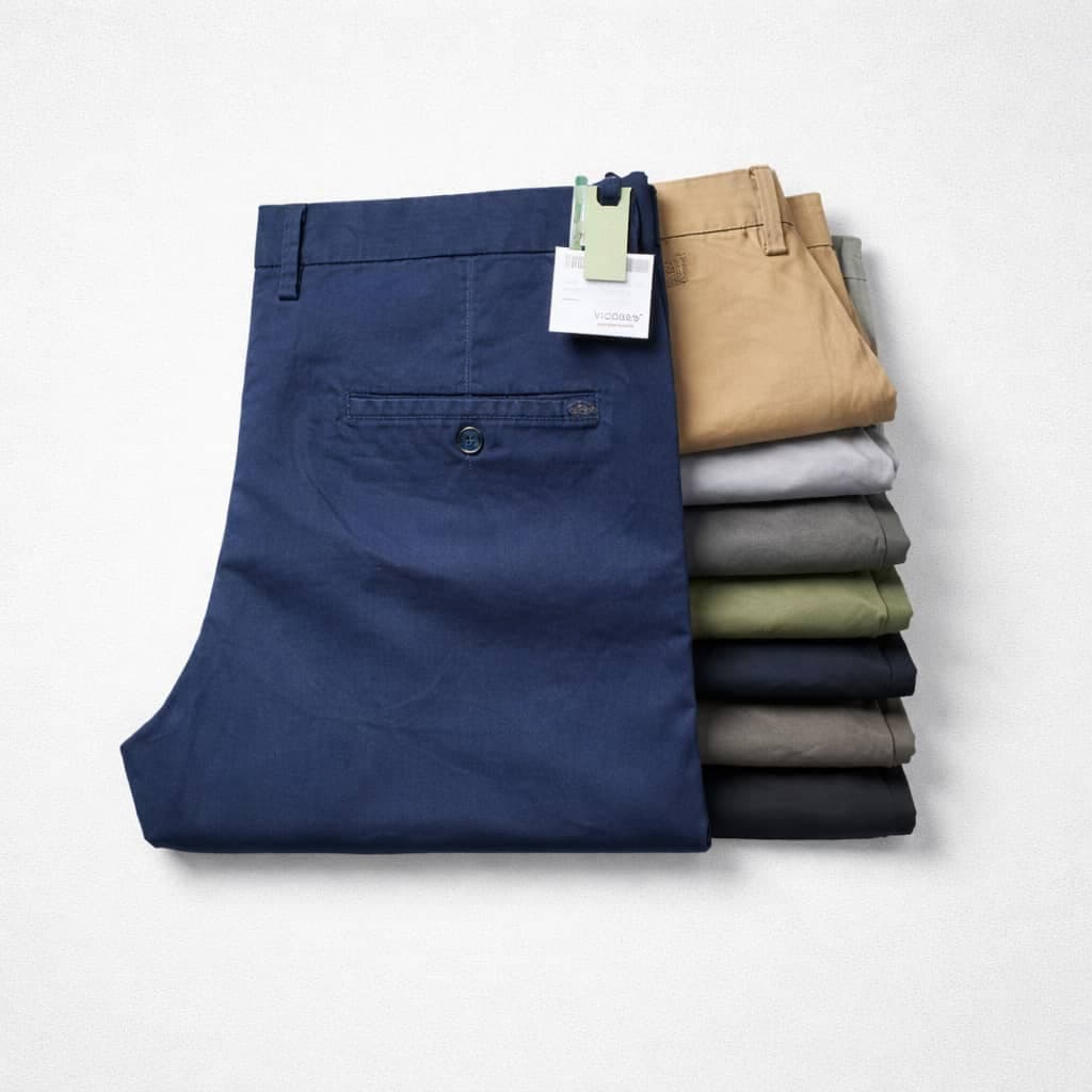 Men's Premium Stretch Cotton Chinos Pants – Navy Blue