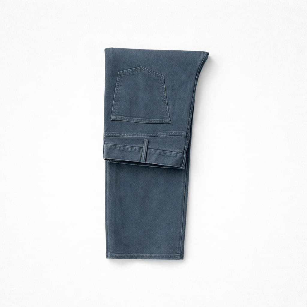 Men’s Regular Fit Stretch Denim Jeans – Washed Blue Grey