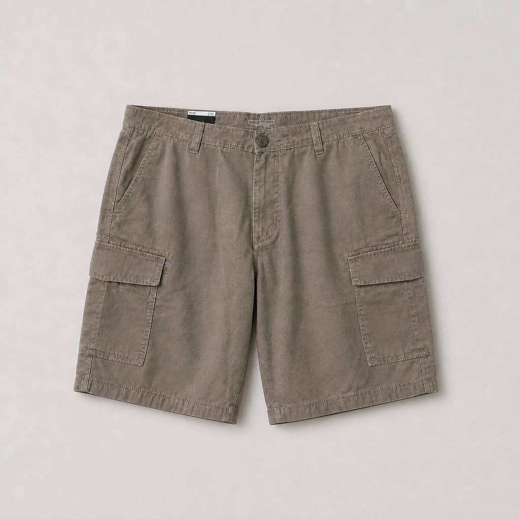 Men’s Relaxed Fit Utility Cargo Shorts – Muted Grey Brown