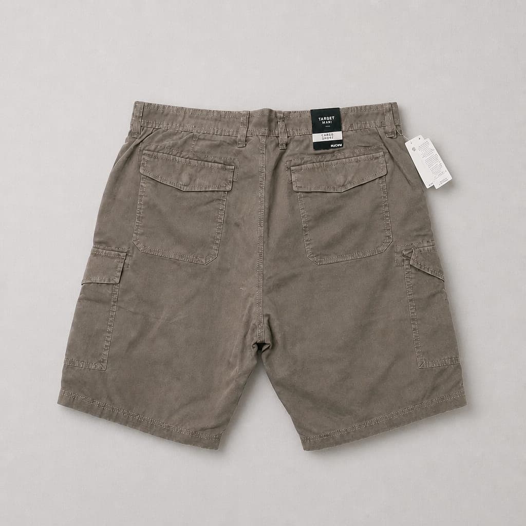Men’s Relaxed Fit Utility Cargo Shorts – Muted Grey Brown