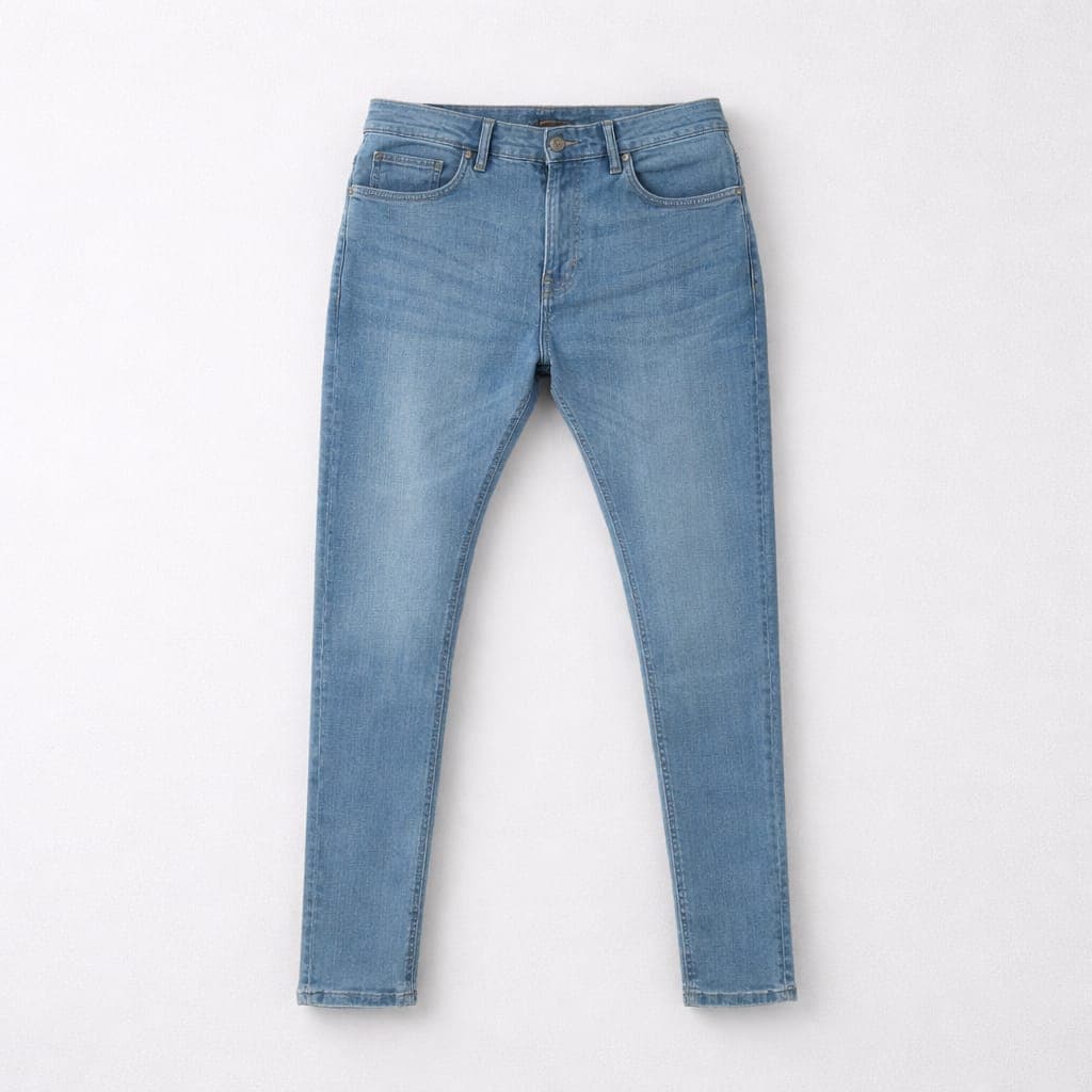 Men’s Skinny Fit Stretch Denim Jeans – Light Blue Wash