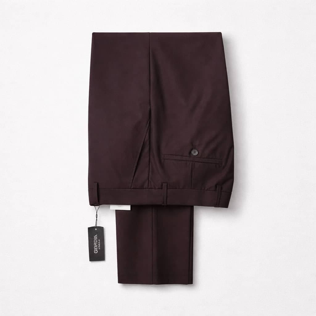 Men's Slim Fit Formal Dress Pant Trouser – Burgundy