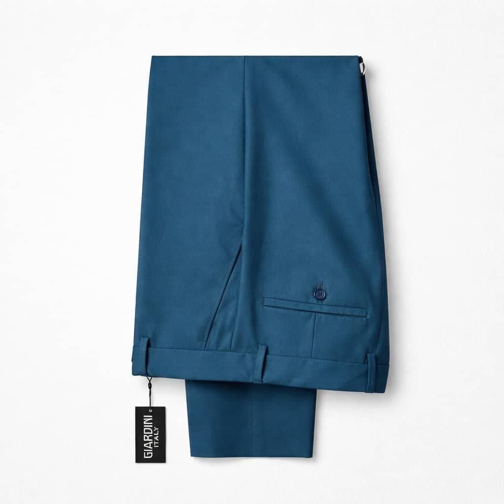 Men's Slim Fit Formal Dress Pant Trouser – Teal Blue