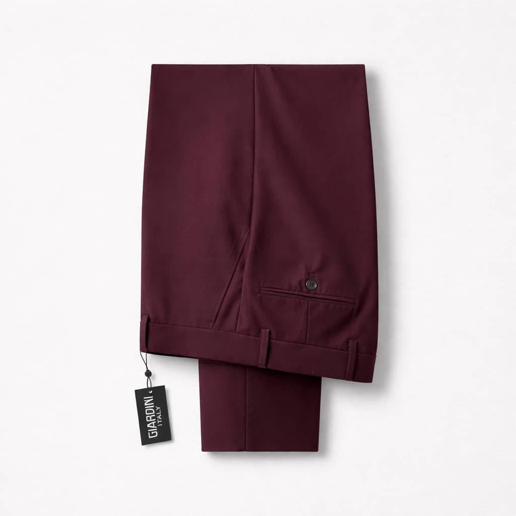 Men's Slim Fit Formal Dress Pant Trouser – Wine