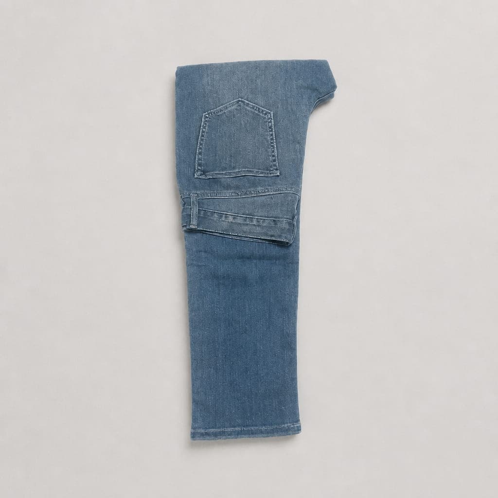 Men's Straight Fit Stretch Jeans – Light Wash Blue