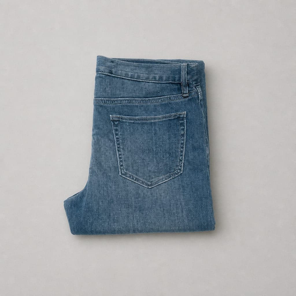 Men's Straight Fit Stretch Jeans – Light Wash Blue