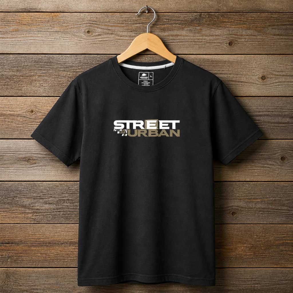 Men's Street Urban Graphic Crew Neck T-Shirt – Black
