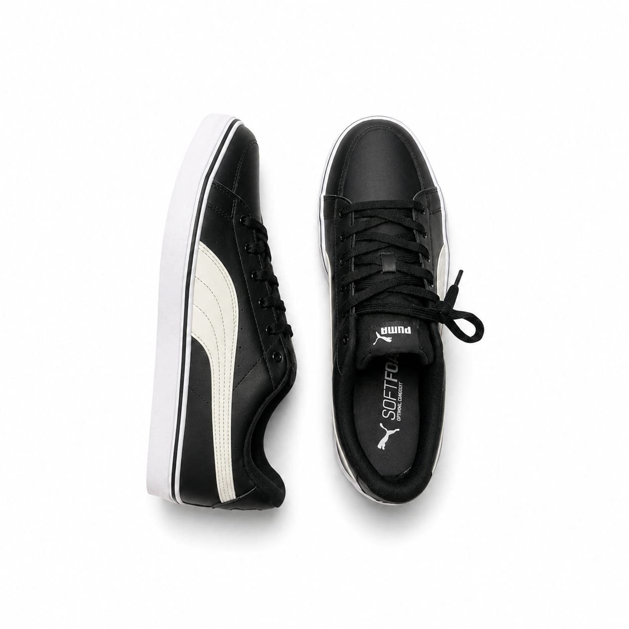 Puma Men’s Black Low-Top Lace Up Sneakers – Black