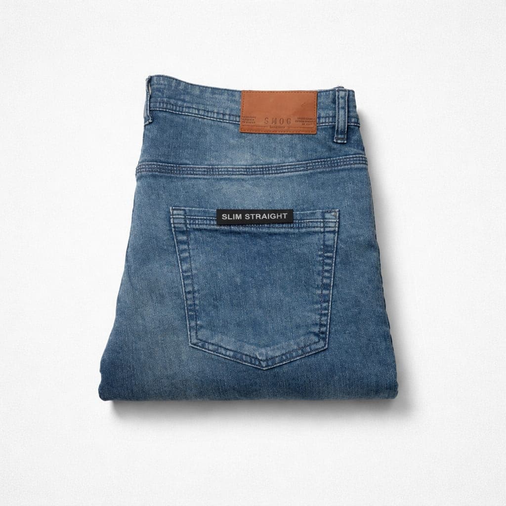 SMOG Original Men’s Slim Straight Jeans – Vintage Blue Wash