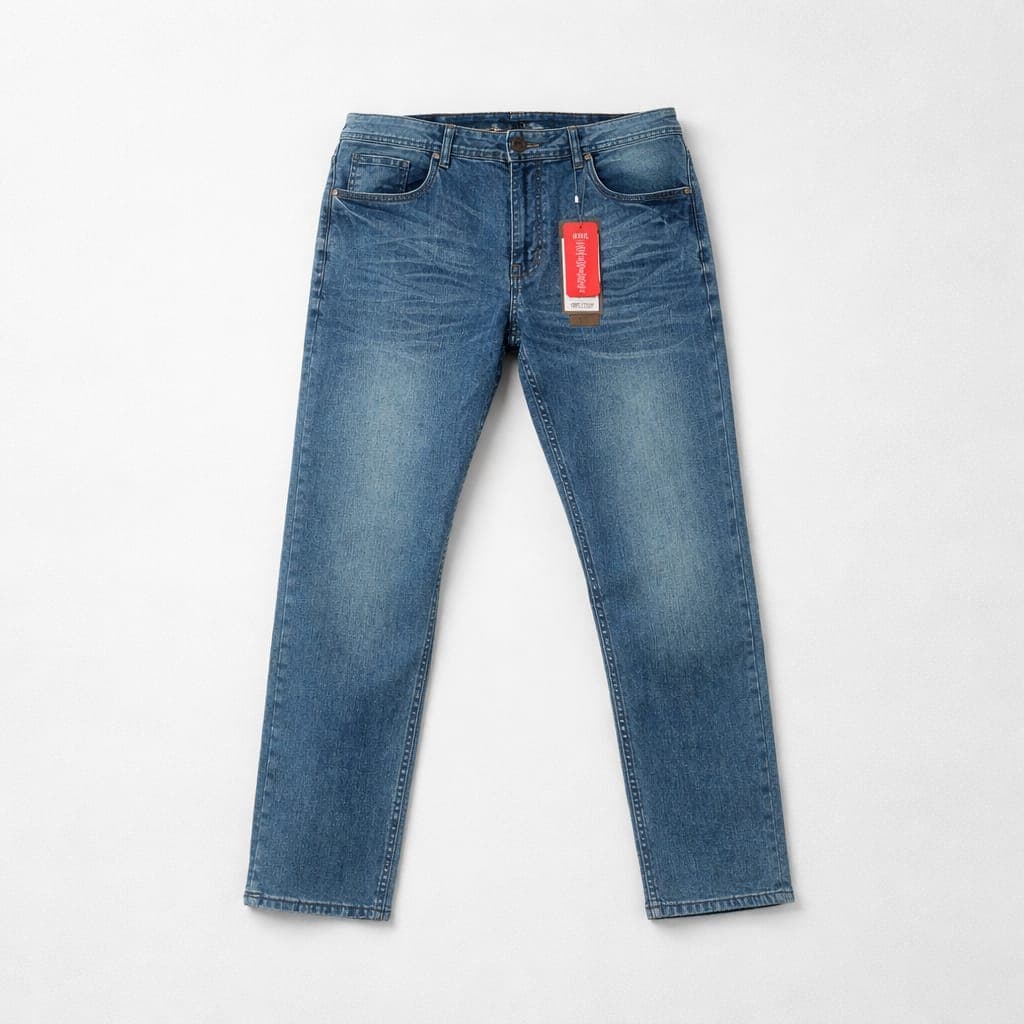 SMOG Original Men’s Slim Straight Jeans – Vintage Blue Wash