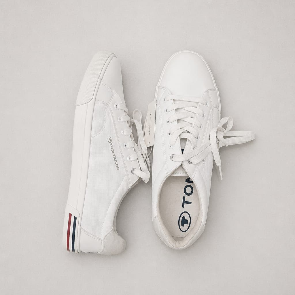 Tom Tailor Men’s Classic Low-Top Lace-up Sneakers – White