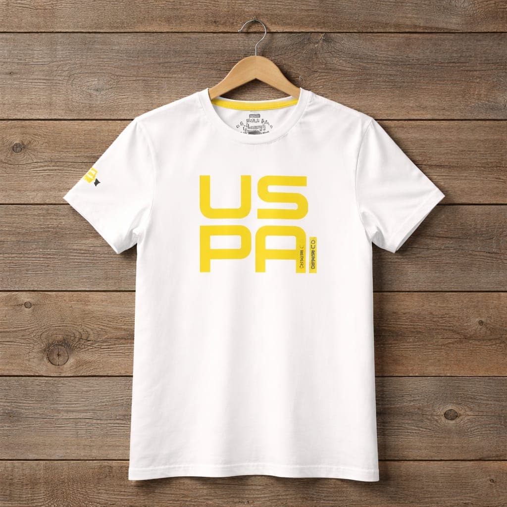 U.S.P.A Men's Premium Graphic Print Crew Neck T-Shirt – White