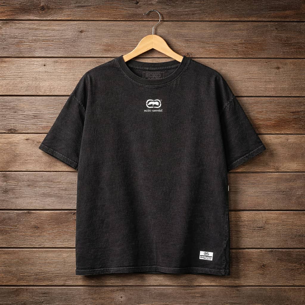Men’s Ecko Unltd. Logo Crew Neck Short Sleeve T-Shirt – Washed Black