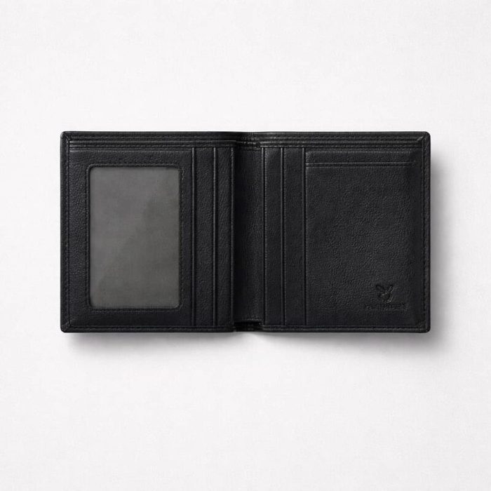 Bi-fold Leather Wallet For Men – Black — image 3