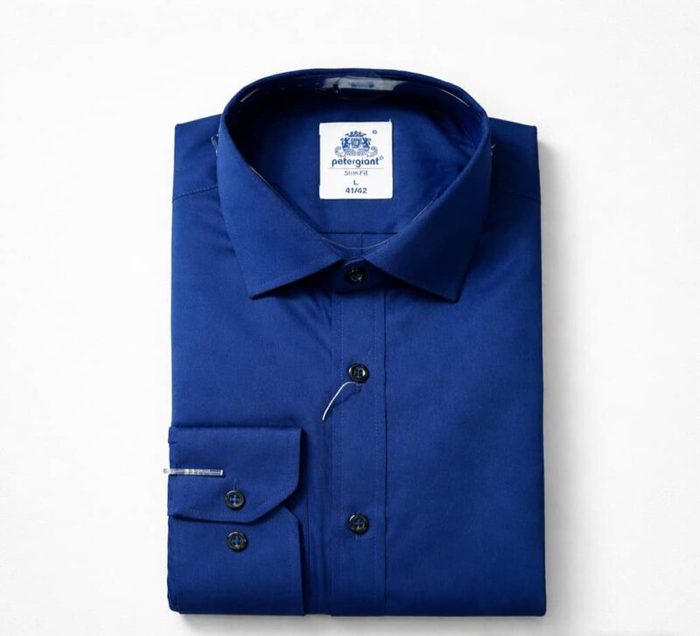 Classic Long Sleeve Dress Shirt For Men – Navy Blue