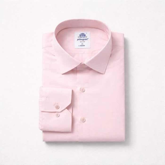 Classic Long Sleeve Dress Shirt For Men – Pink