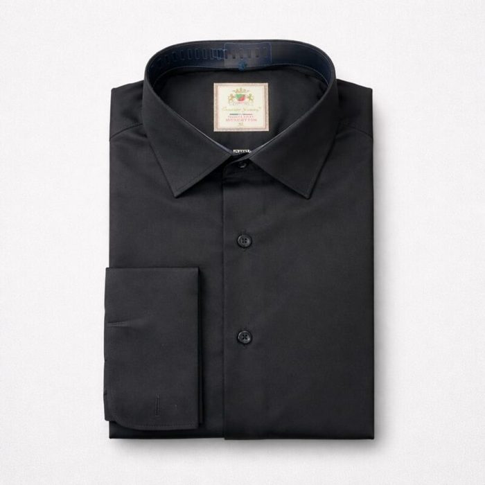 Courtiee Gimmy Classic Long Sleeve Dress Shirt Black