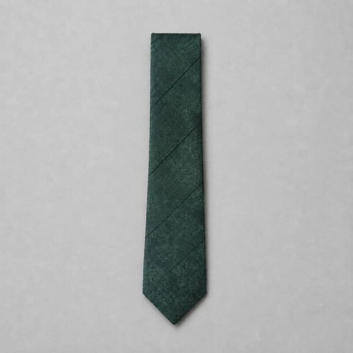 Courtiee Gimmy Men’s Paisley Jacquard Tie & Pocket Square Set  – Emerald Green — image 1