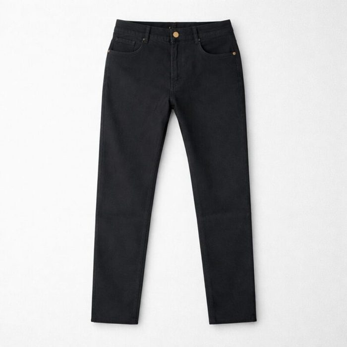 Haroeris Men’s Classic Straight Leg Black Denim Jeans – Black