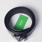 Hugo Boss Classic Leather Signature Buckle Belt – Black — image 3