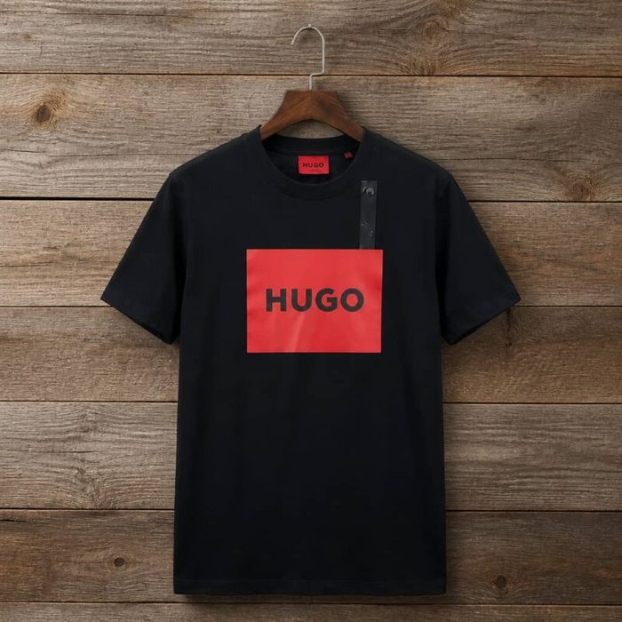 HUGO Men’s Logo Graphic Crew Neck Premium T-Shirt – Black — image 1