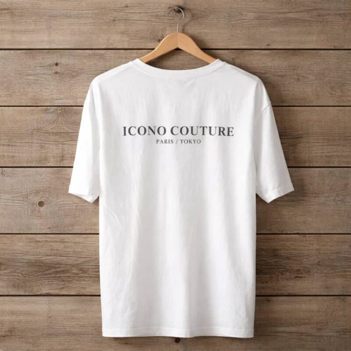 Icono Couture Men’s Minimalist Graphic Print T-Shirt – White