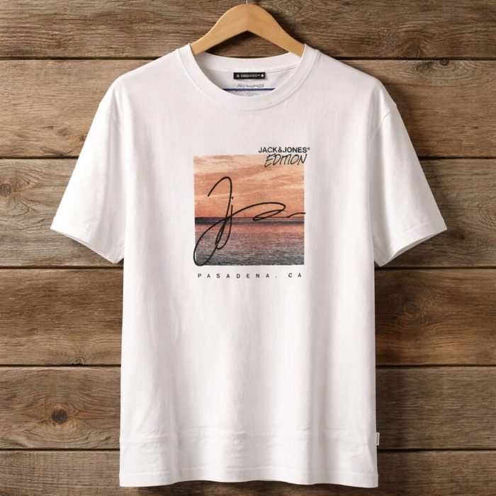 Jack Jones Edition Crew Neck Graphic Short Sleeve T Shirt White