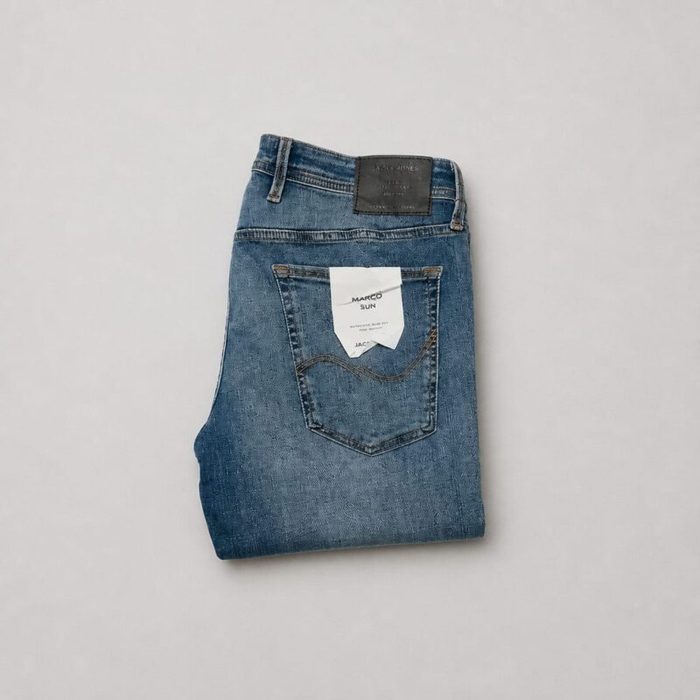 Jack & Jones Men’s Straight Fit Stretch Jeans – Light Wash Blue