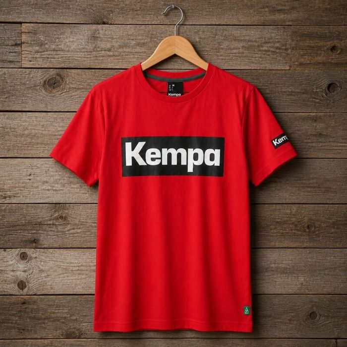 Kempa Mens Logo Graphic Crew Neck T Shirt Red