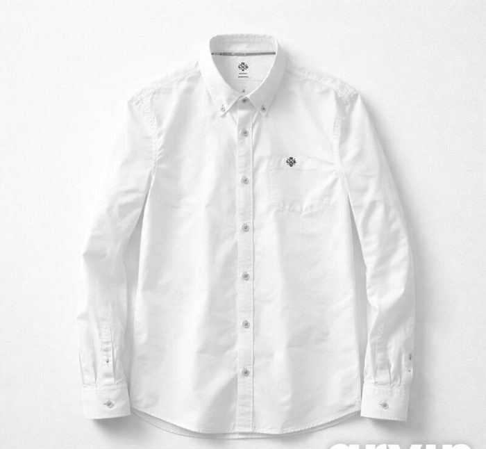 LRS Men’s Essential Heritage Oxford Long Sleeve Shirt – White