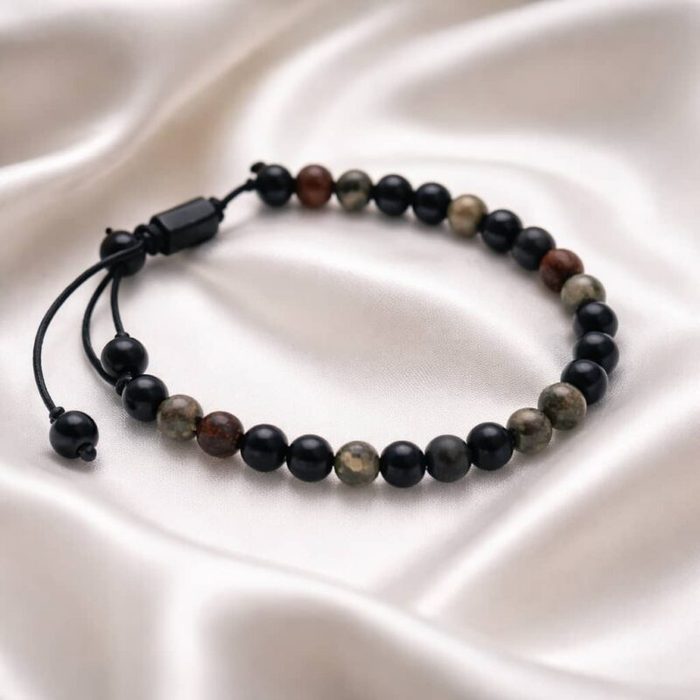Men’s Adjustable Multicolored Beaded Bracelet — image 1