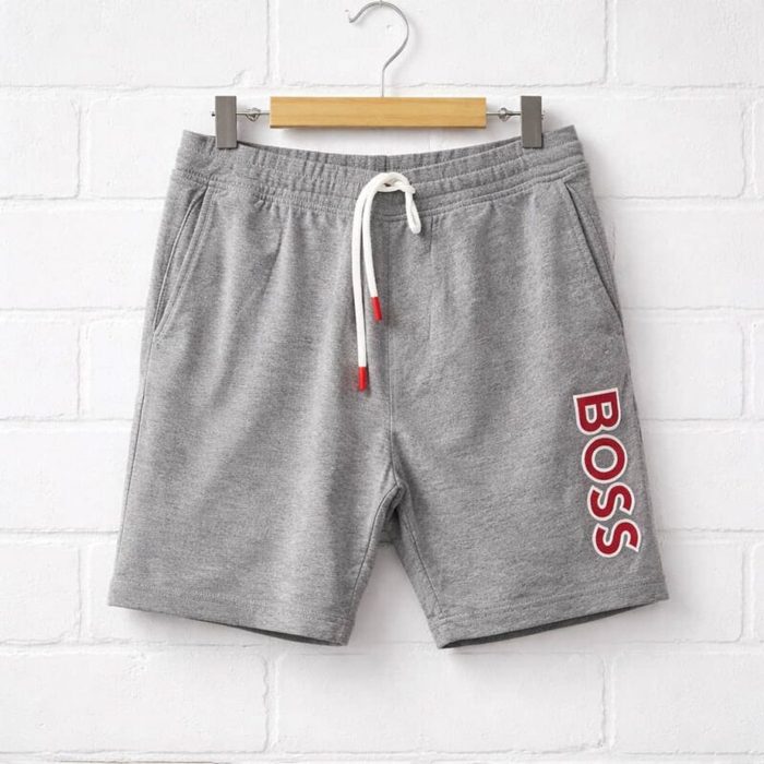 Mens Classic Drawstring Embroidered Sweat Jogger Short Ash
