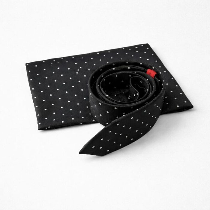 Mens Classic Polka Dot Tie Pocket Square Set