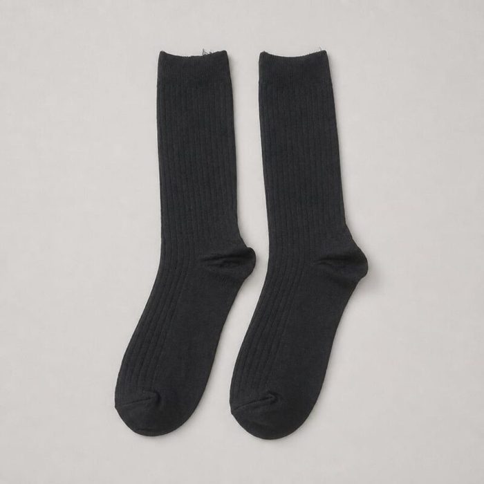 Men’s Classic Ribbed Crew Socks – Black — image 3