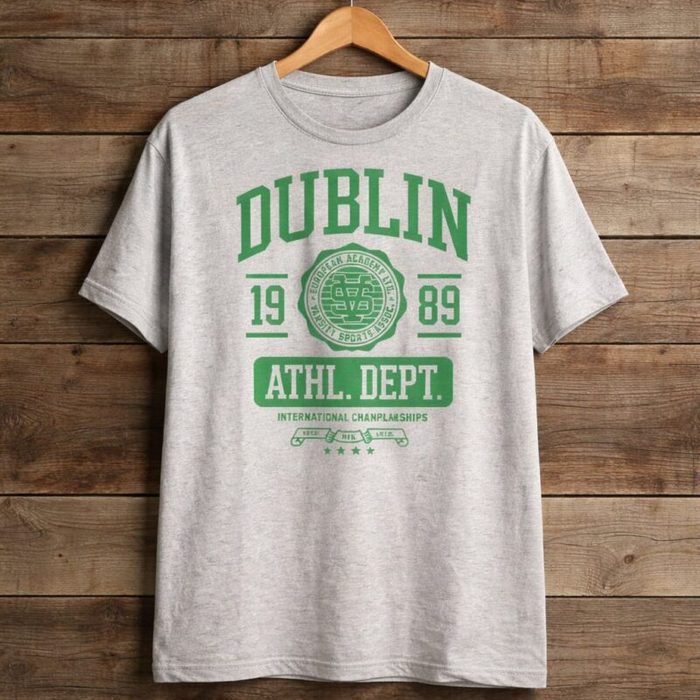 Mens Classic Sport Inspired Graphic T Shirt Light Grey