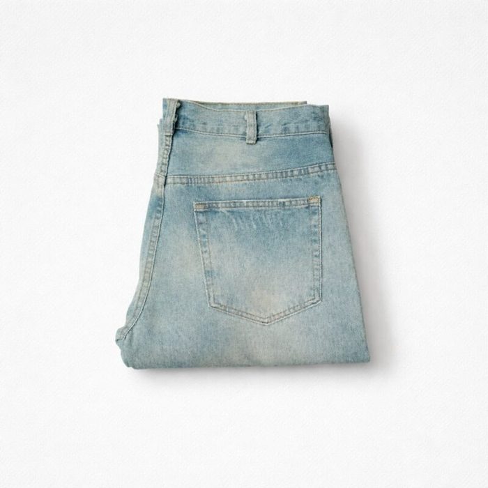 Men’s Distressed Denim Jeans – Light Blue Wash — image 3