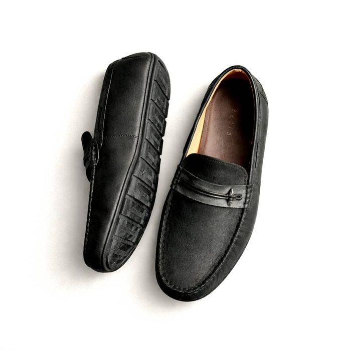Men’s Elegant Slip-On Leather Loafers –  Black — image 2