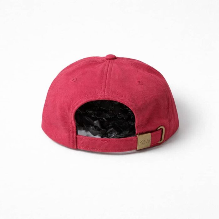Mens Embroidered Pony Baseball Cap Wine