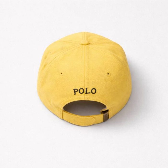 Mens Embroidered Pony Baseball Cap Yellow