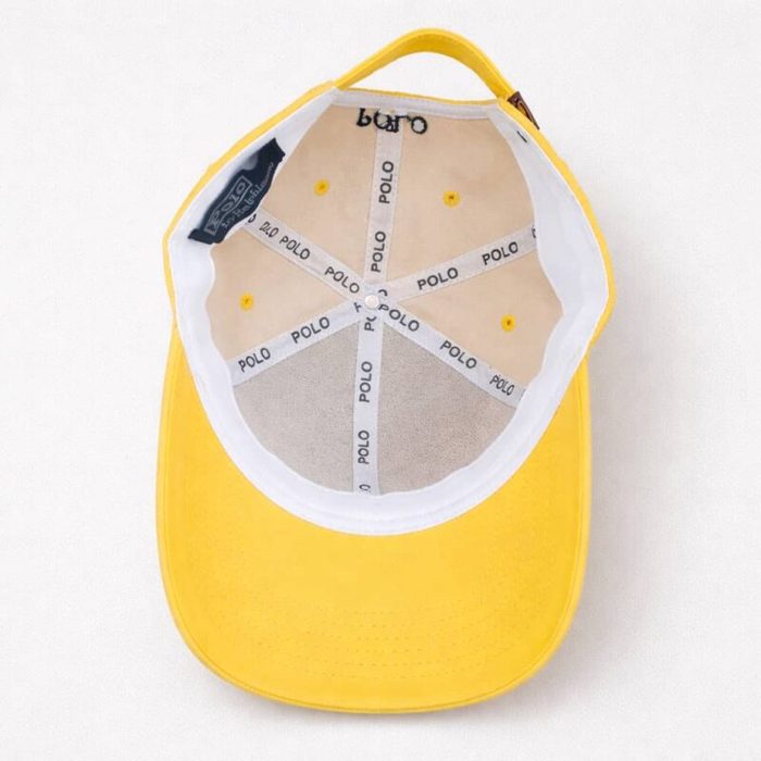Mens Embroidered Pony Baseball Cap Yellow