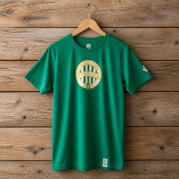 Mens Ferencvarosi Tc Crest Crew Neck Short Sleeve T Shirt Green