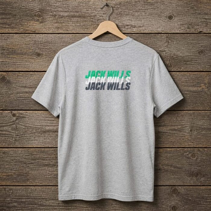 Men’s Jack Wills Logo Graphic Crew Neck T-Shirt – Light Heather Grey