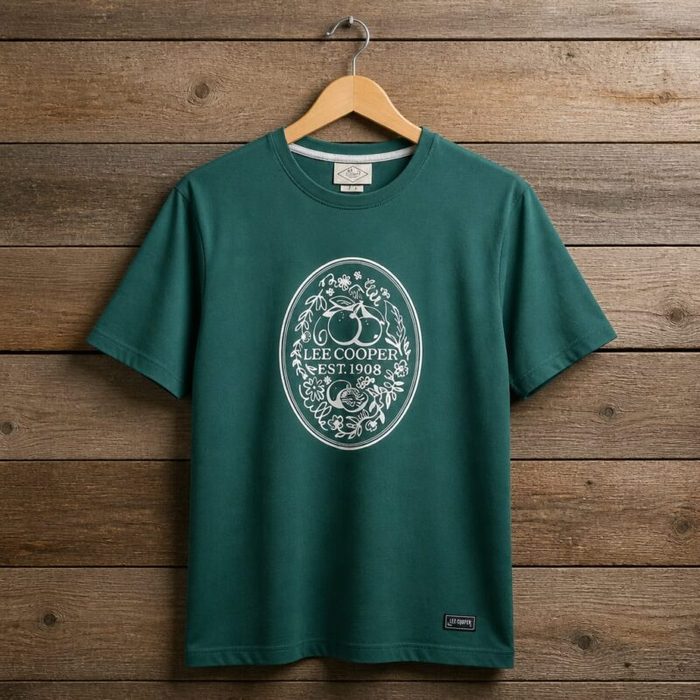 Mens Lee Cooper Heritage Graphic T Shirt Forest Green