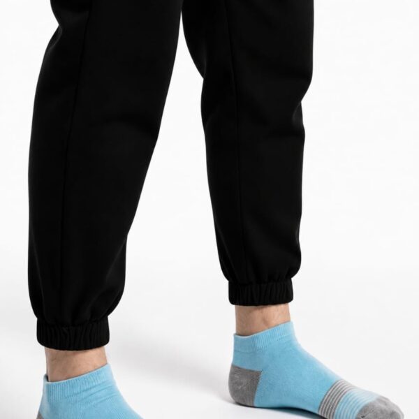 Men’s Light Blue Ankle Socks with Grey Toe, Heel & Stripe Detail — image 1