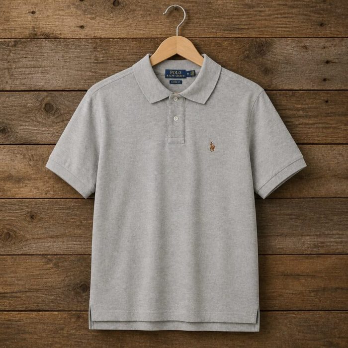 Mens Light Grey Classic Fit Polo Shirt Light Grey