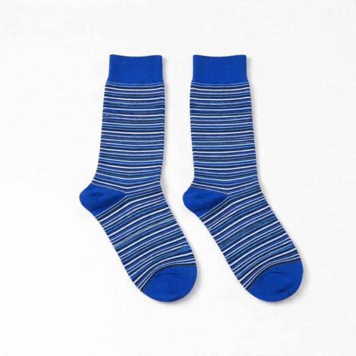 Men’s Multi-Stripe Crew Socks – Blue — image 3