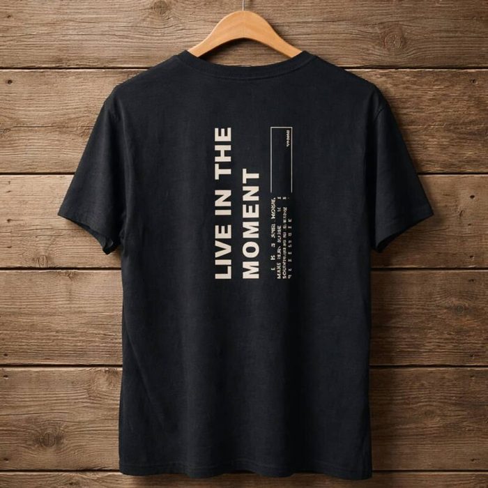Mens Numeric Dual Graphic Print Crew Neck T Shirt Black