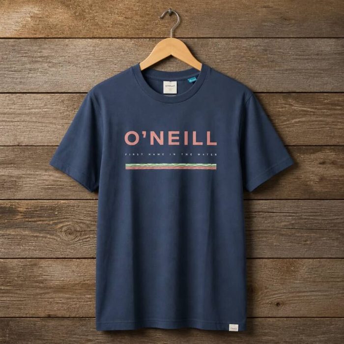 Mens Oneill Logo Graphic Crew Neck T Shirt Navy Blue